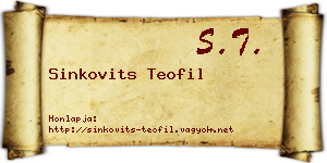 Sinkovits Teofil névjegykártya